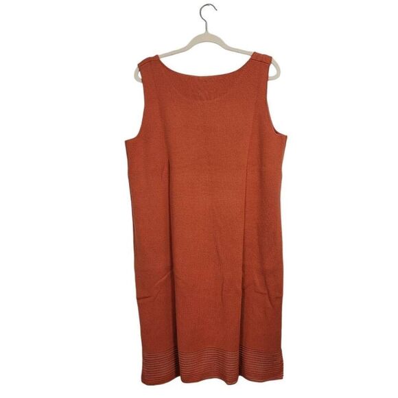 NWT‎ Marla Wynne Burnt Orange Knit Tunic Dress Sz 1X Sleeveless Lagenlook Layer - Picture 2 of 5
